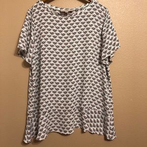 Loft White Peplum Ruffle Top